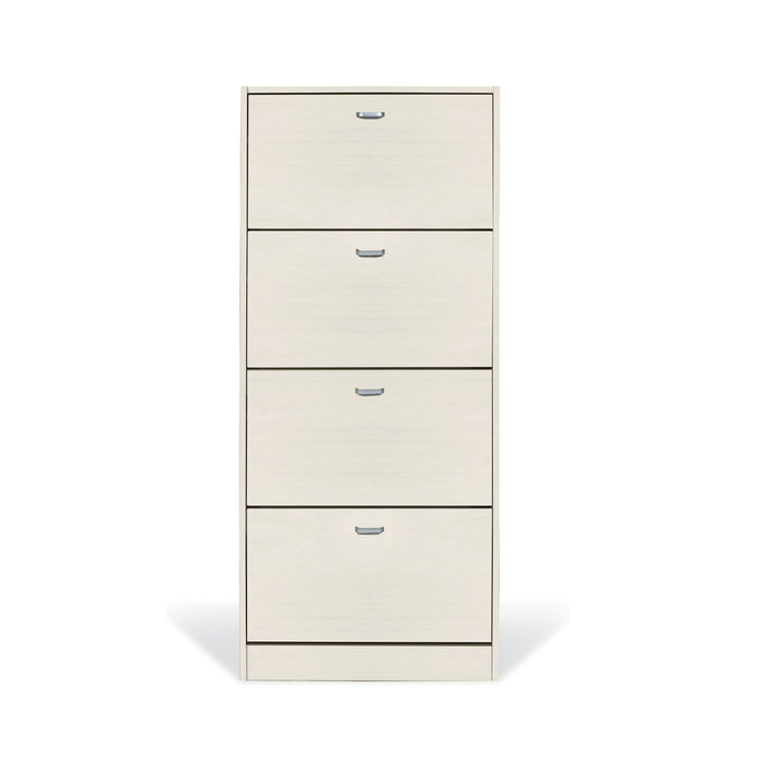 Scarpiera in Legno 4 Ante colore Bianco Nordico 24 Paia 63x24x150H cm