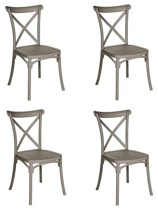 Set 4 Sedie Impilabili Vintage Retrò in polipropilene da Giardino e Cucina