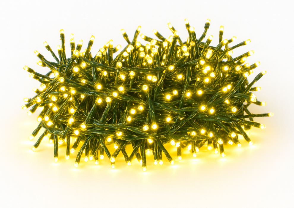 Serie Luci Natale Micro LED, 6W 31V, Bianco Caldo/Ghiaccio, Catena Luminosa Esterno Interno, Giochi Luce Memory, Filo Flessibile, Illuminazione Decorativa Festiva