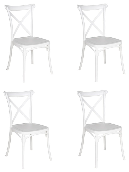 Set 4 Sedie Impilabili Vintage Retrò in polipropilene da Giardino e Cucina