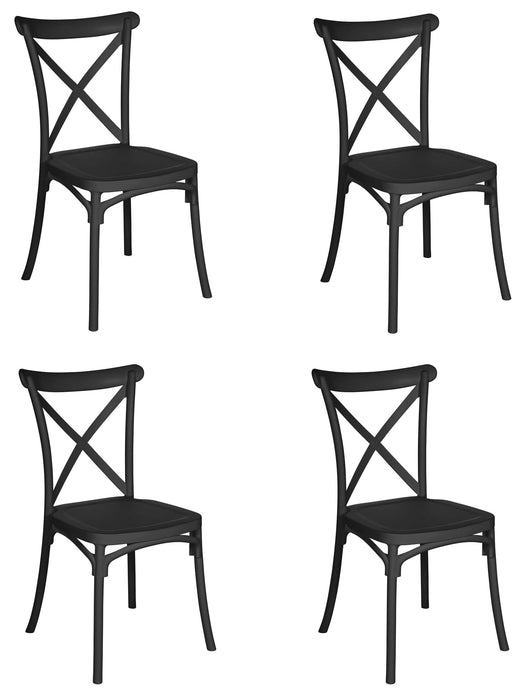 Set 4 Sedie Impilabili Vintage Retrò in polipropilene da Giardino e Cucina