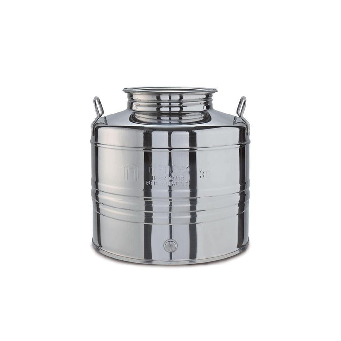 Contenitore Bidone Fusto in Acciaio Inox per Olio con Predisposizione per Rubinetto