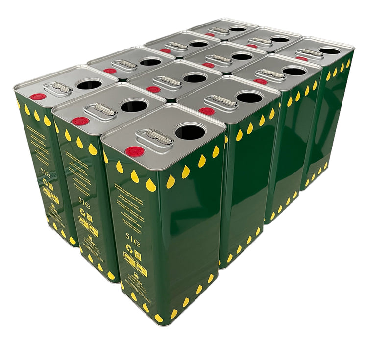 Lattine Rettangolari 5 Litri per Olio Extravergine Doppio Tappo ermetico Verde
