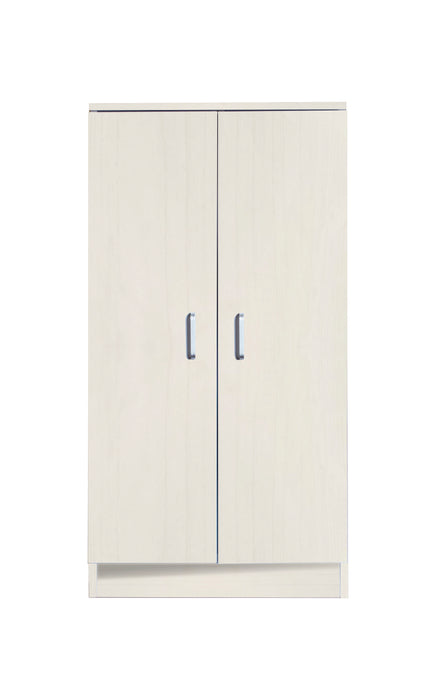 Mobile Armadio Multiuso in Legno 2 Ante 6 Ripiani colore Bianco Nordico 55x36x108H cm