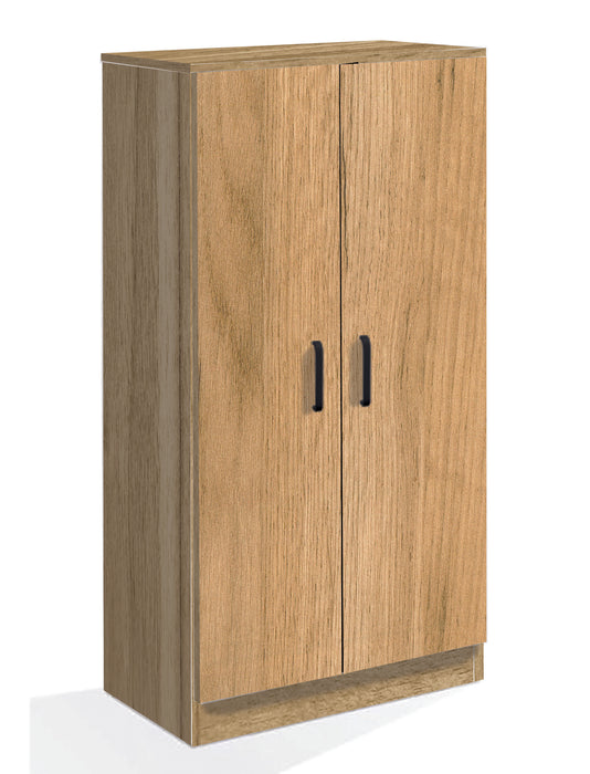 Mobile Armadio Multiuso in Legno 2 Ante 6 Ripiani colore Rovere Nodato 55x36x108H cm