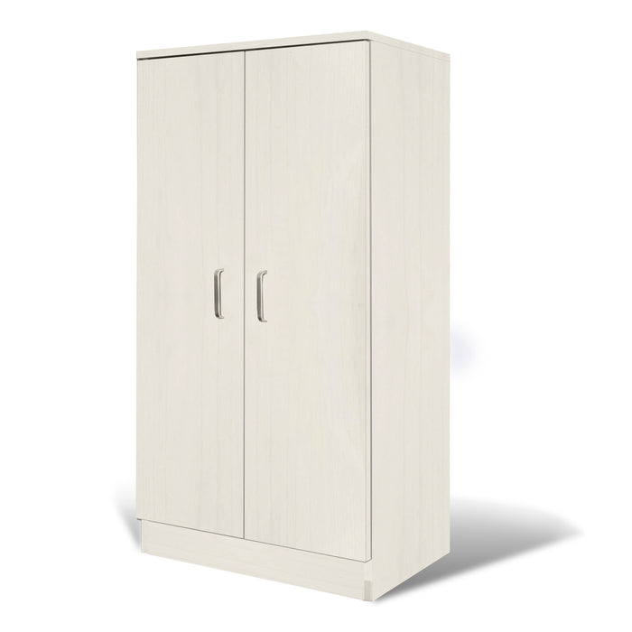 Mobile Armadio Multiuso in Legno 2 Ante 6 Ripiani colore Bianco Nordico 55x36x108H cm