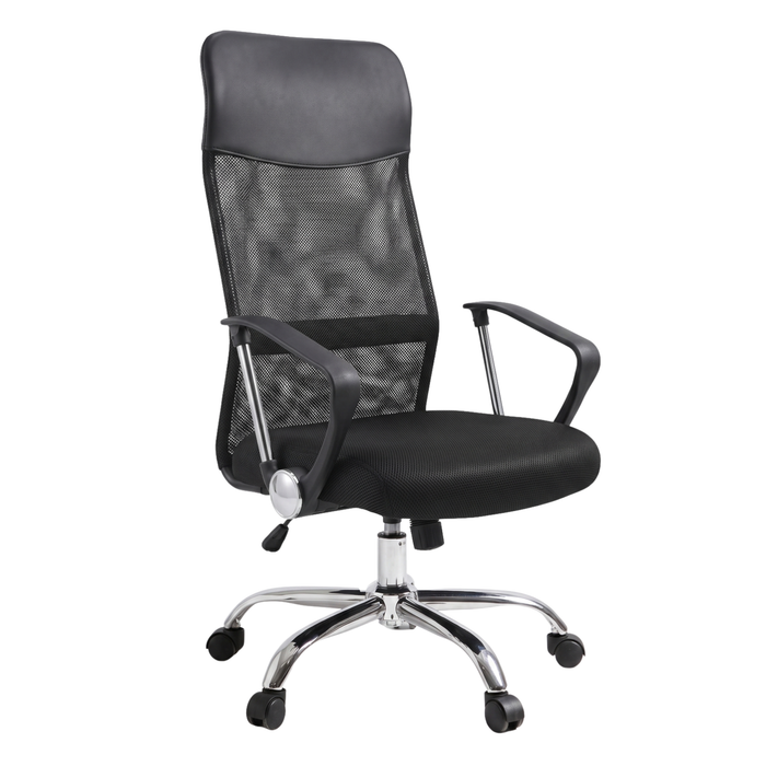 Sedia da Scrivania Ufficio ergonomica direzionale imbottita Schienale a rete Nera Altezza regolabile