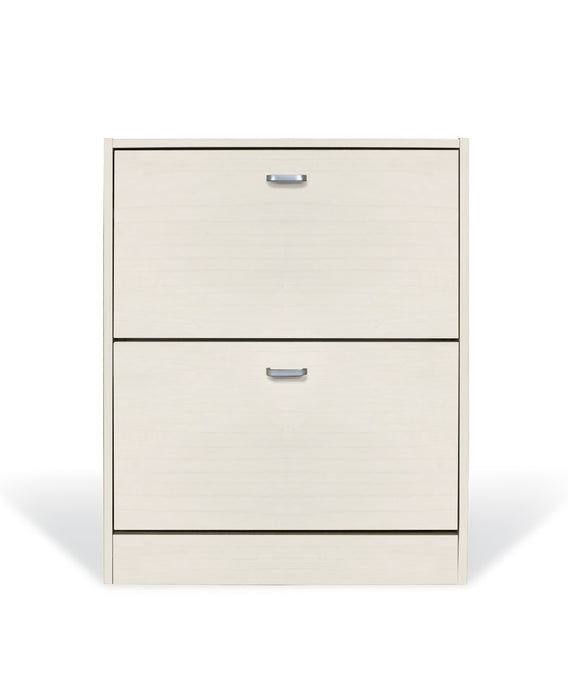 Scarpiera in Legno 2 Ante colore Bianco Nordico Mobiletto 12 Paia 63x24x80H cm