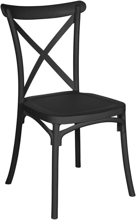 Set 4 Sedie Impilabili Vintage Retrò in polipropilene da Giardino e Cucina