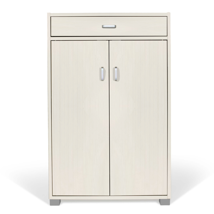 Scarpiera 4 ripiani, 2 ante, 1 cassetto in Legno melaminico 63x33x95H cm con Ripiani inclinati