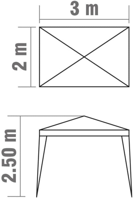 Gazebo con telo in PE 105 gr/mq da 2x3 metri Bianco da Giardino per Banchetti
