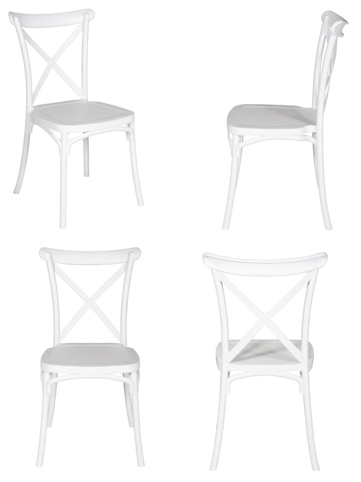 Set 4 Sedie Impilabili Vintage Retrò in polipropilene da Giardino e Cucina