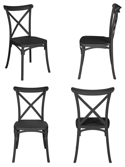 Set 4 Sedie Impilabili Vintage Retrò in polipropilene da Giardino e Cucina