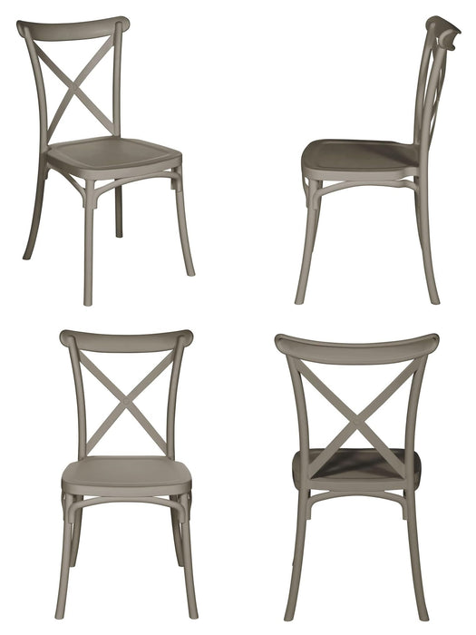 Set 4 Sedie Impilabili Vintage Retrò in polipropilene da Giardino e Cucina