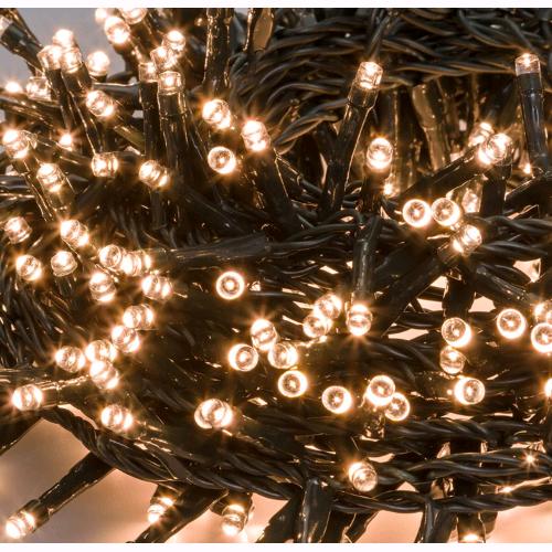 Serie Luci Natale 720 Led Bianco Caldo Giochi Luce 38 mt Uso Esterno D2850