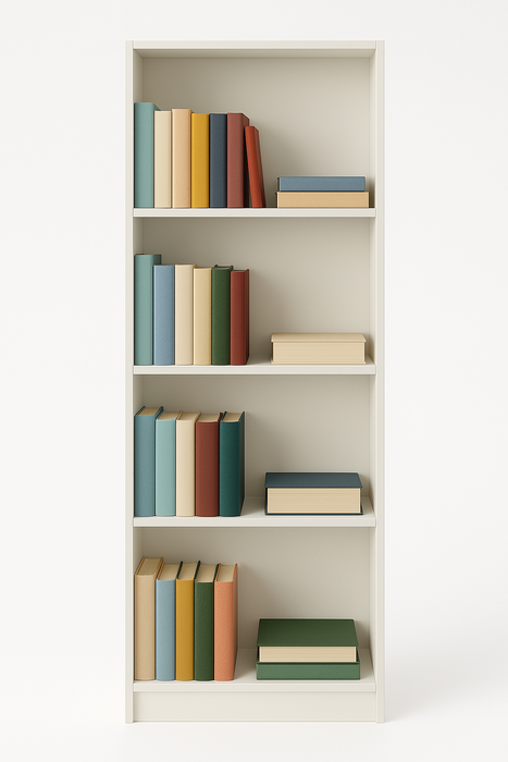Libreria Scaffale in Legno Melaminico 4 Ripiani Resistente 60x24x170H cm