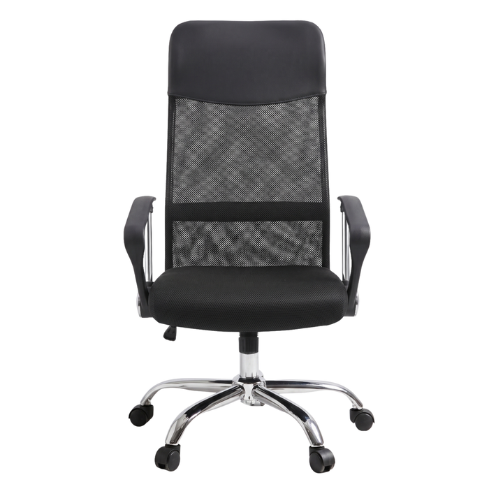 Sedia da Scrivania Ufficio ergonomica direzionale imbottita Schienale a rete Nera Altezza regolabile