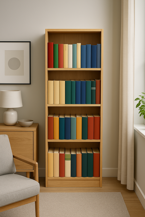 Libreria Scaffale in Legno Melaminico 4 Ripiani Resistente 60x24x170H cm