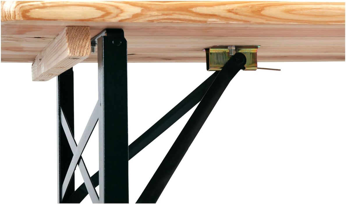Set Birreria Tavolo + 2 Panche in Legno Naturale Richiudibile Salvaspazio fino a 10 persone