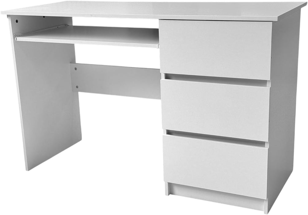 Scrivania in Legno Melaminico con 3 Cassetti e Vano Porta Tastiera L120xP50x75H cm