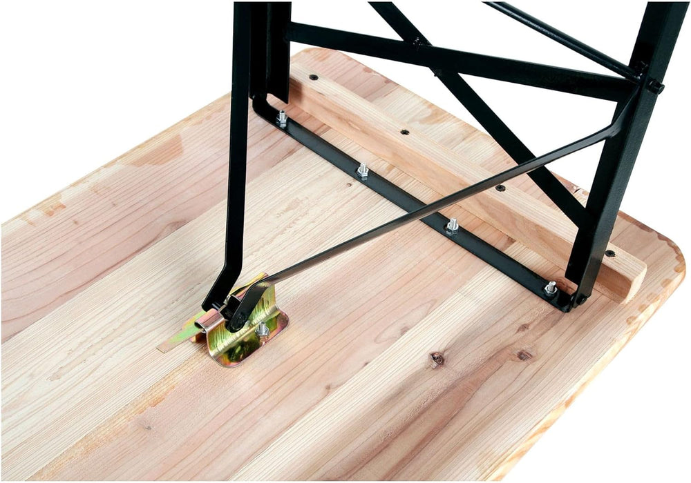 Set Birreria Tavolo + 2 Panche in Legno Naturale Richiudibile Salvaspazio fino a 10 persone