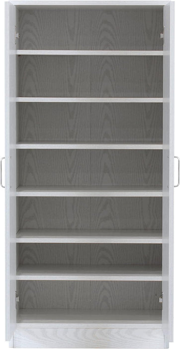 Mobile Armadio Multiuso in Legno 2 Ante 6 Ripiani colore Cemento 55x36x108H cm