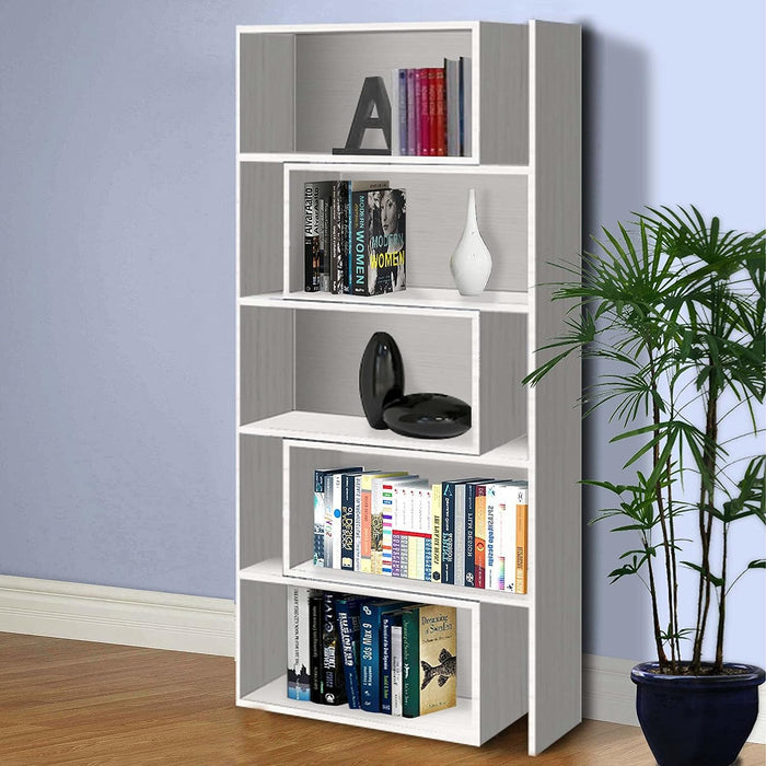 Libreria in Legno Estensibile colore Bianco Caldo 71,8/138,2x24x181H cm