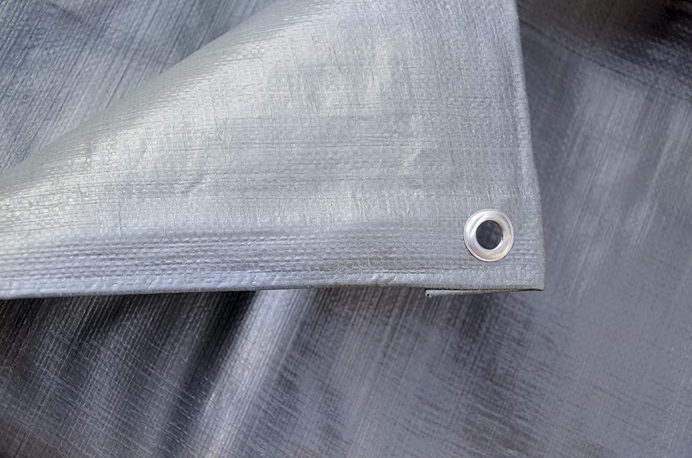 Telo Telone Grigio Occhiellato Antistrappo Impermeabile per coperture Polietilene Multiuso