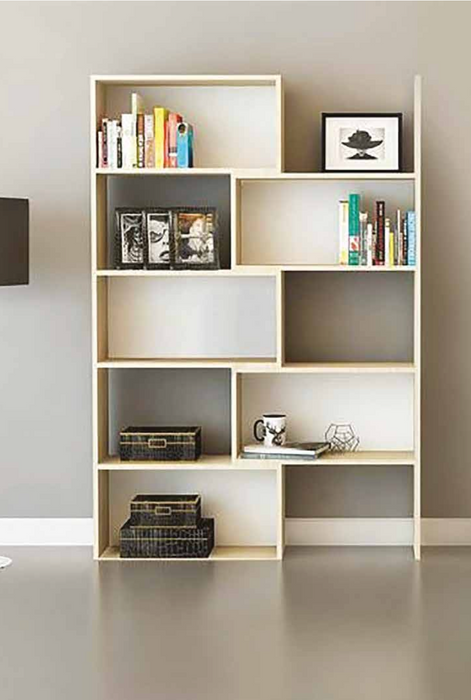 Libreria in Legno Estensibile colore Bianco Caldo 71,8/138,2x24x181H cm