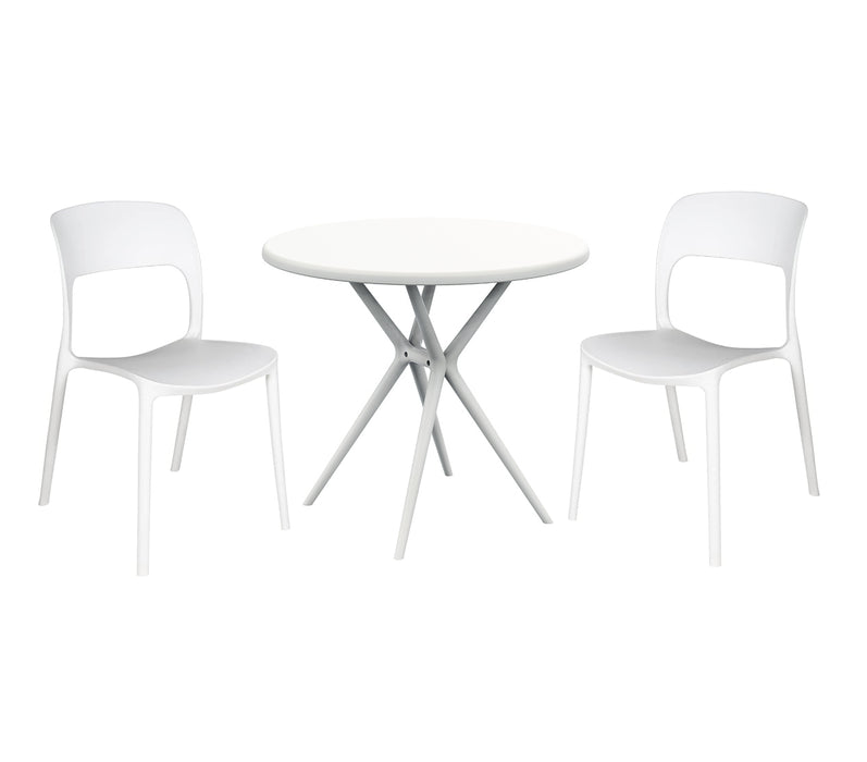 Set Tavolo + 2 Sedie da Giardino in Polistirene da esterno e interno
