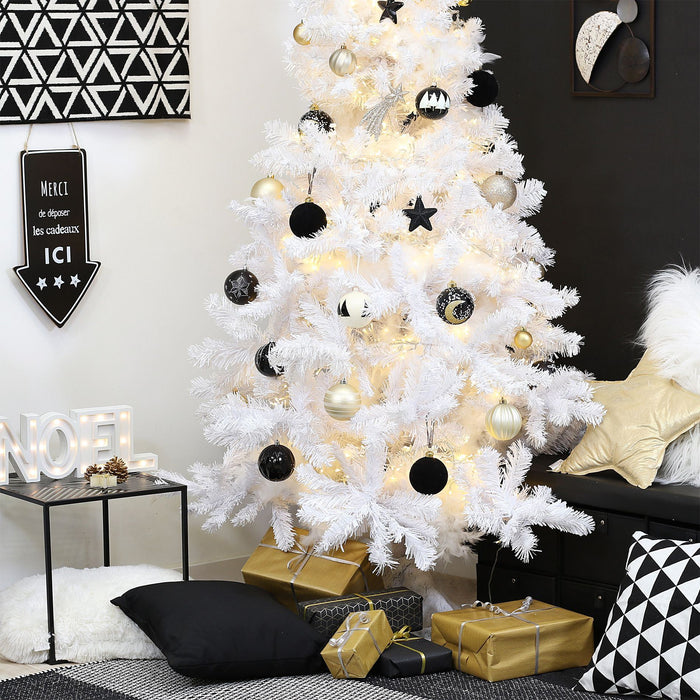 Albero di Natale Bianco Artificiale Mod. ARTIC Rami Fissi Apertura ad Ombrello