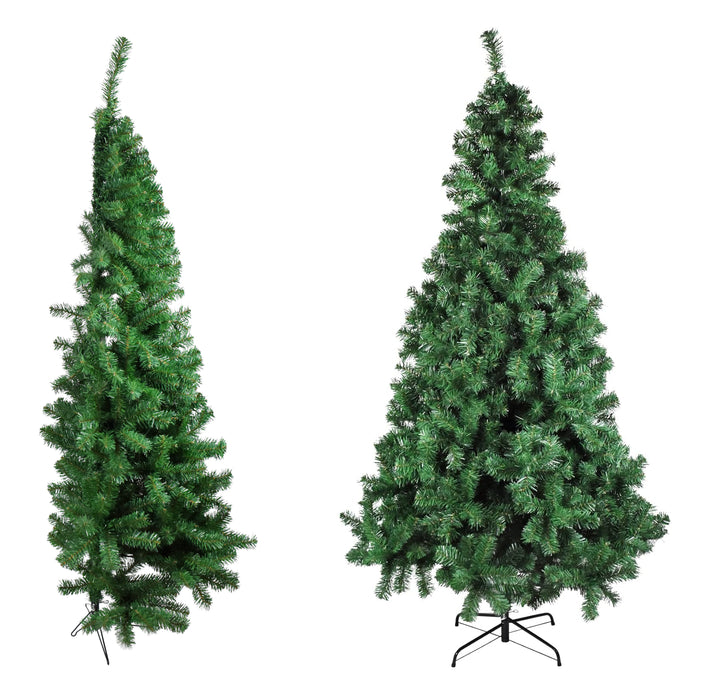 Mezzo Albero di Natale da Parete Rami in PVC con Apertura ad Ombrello Salvaspazio