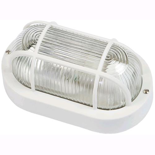 Plafoniera Lampada Ovale Con Griglia Colore Bianco Per Esterni Giardino