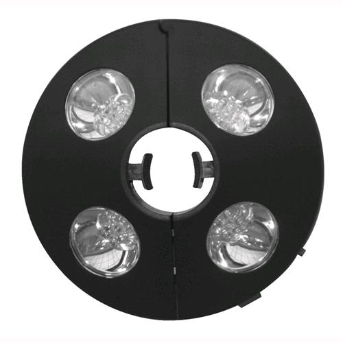 Lampada A Batteria Per Ombrelloni Satellite Luce A 4 Led Per Palo Ø 30-45 Mm.