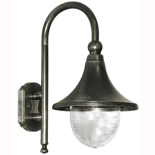 Lampada Lanterna Da Giardino Mod. Cigno Nero A Muro 24x35xh.44 Cm.
