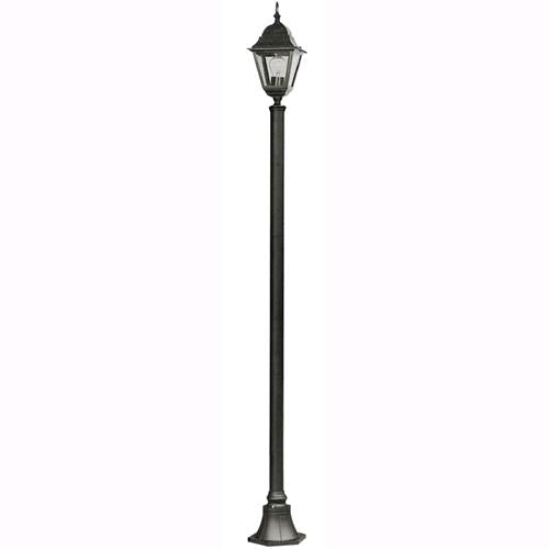 Lampione Da Giardino Mod. Vienna Nero 1 Luce Su Palo Altezza 180 Cm.