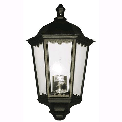 Lampione Lanterna A Muro Da Giardino Mod. New York Nero Altezza 43cm.