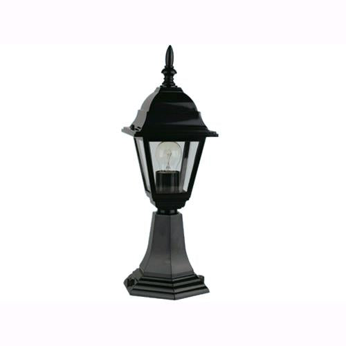 Lampada Lanterna Su Base Da Giardino Mod. Piuma, Nero 15x15xh.45 Cm.