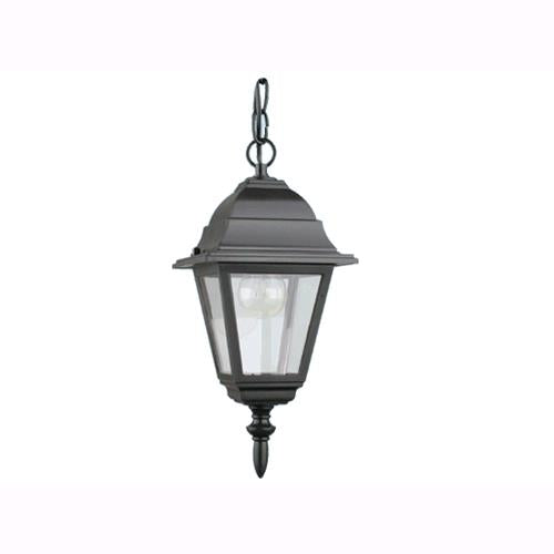 Lampada Lanterna Con Catena Da Giardino Mod. Piuma, Nero 15x15xh.104 Cm.