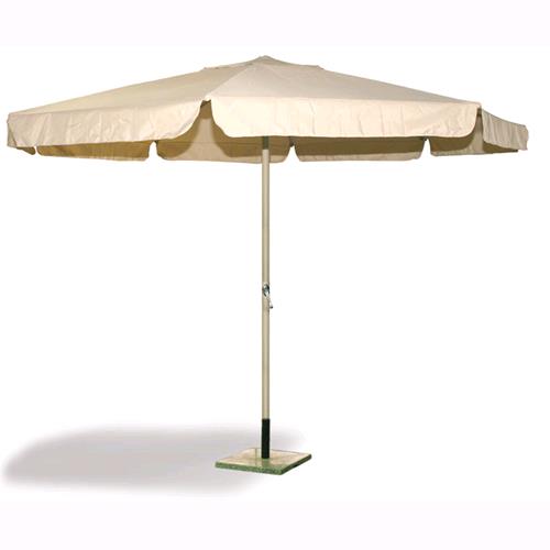 Ombrellone Da Giardino In Alluminio Telo Beige Con Bordo Diam 400 Cm