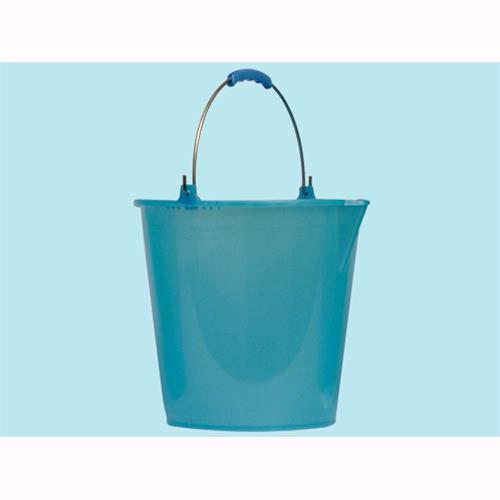 Secchio In Plastica Con Becco Manico In Ferro Lt.12 Colore Azzurro 1pz -s12