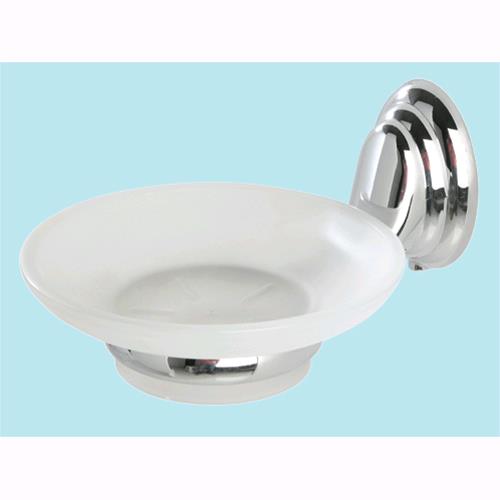 Portasapone Mod.Facile Cromo/Vetro Satinato Con Accessori Per Fissaggio -091003b
