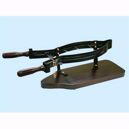 Porta Prosciutto Norcino In Ferro Battuto Con Base In Legno Pinza Acciaio