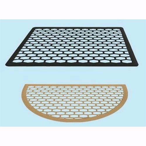Zerbino rubber forato in gomma mezza luna legno 64x37cm 10pz