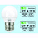 Lampadine Ecolight Led Mini Globo - E 27 - 5,6 Watt - 6400 K - Luce Fredda - Lumen 520