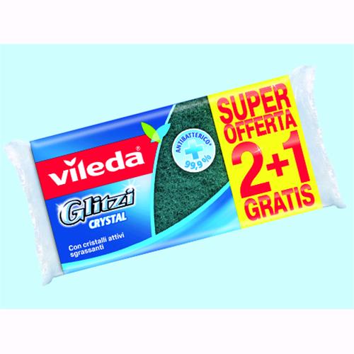 Vileda Spugne Glitzi fibra verde 2+1