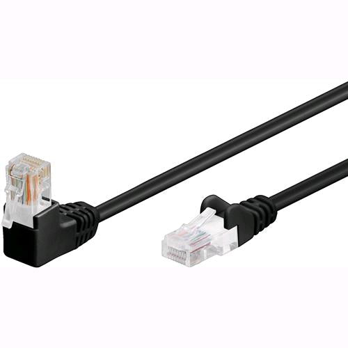 Intellinet Cavo di rete Patch Connettore Angolato 90° CCA Cat. 5e UTP 2m Nero
