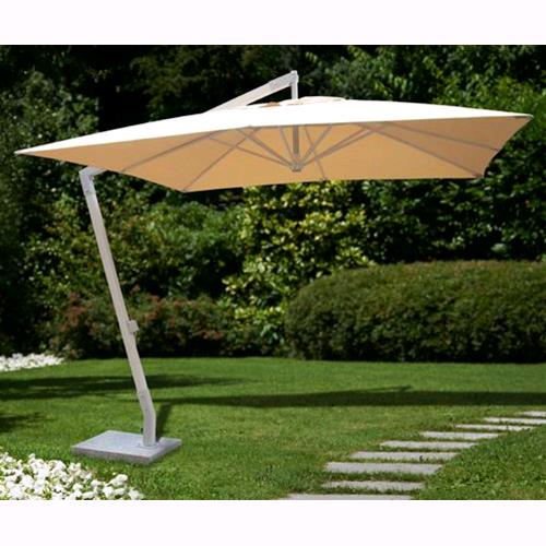 OMBRELLONE SBRACCIO in ALLUMINIO finitura LEGNO BIANCO ALICANTE PAPILLON 3x3 mt