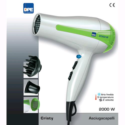 DPE OLIMPIC Asciugacapelli Phon 2000W con Diffusore 2 Velocità e 3 Temperature