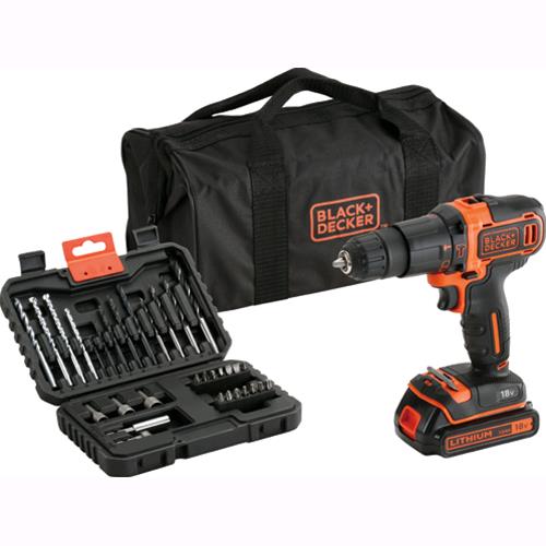 TRAPANO Percussione Avvitatore BATTERIA Litio Black6Decker BDCHD18S32-QW 18V